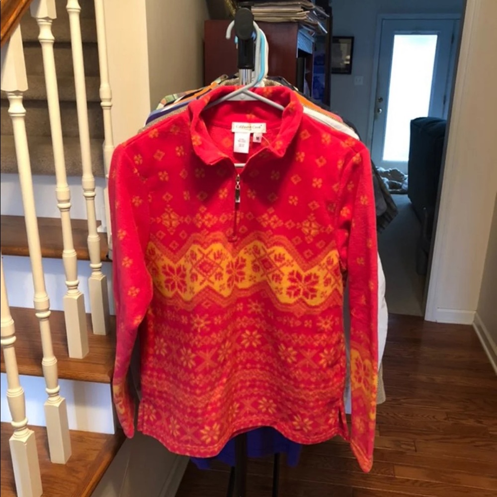 Coldwater Creek Half Zip Fleece In Red Size M NWT